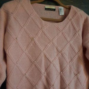 Dana Scott vintage lambswool angora pearl pink sweater size M
